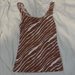 Brown and White Zebra Print Women's Top